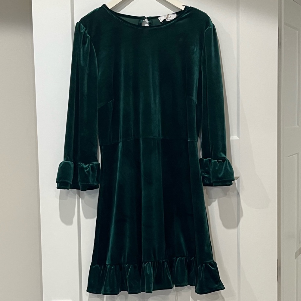 RIHOAS Green Velvet Dress